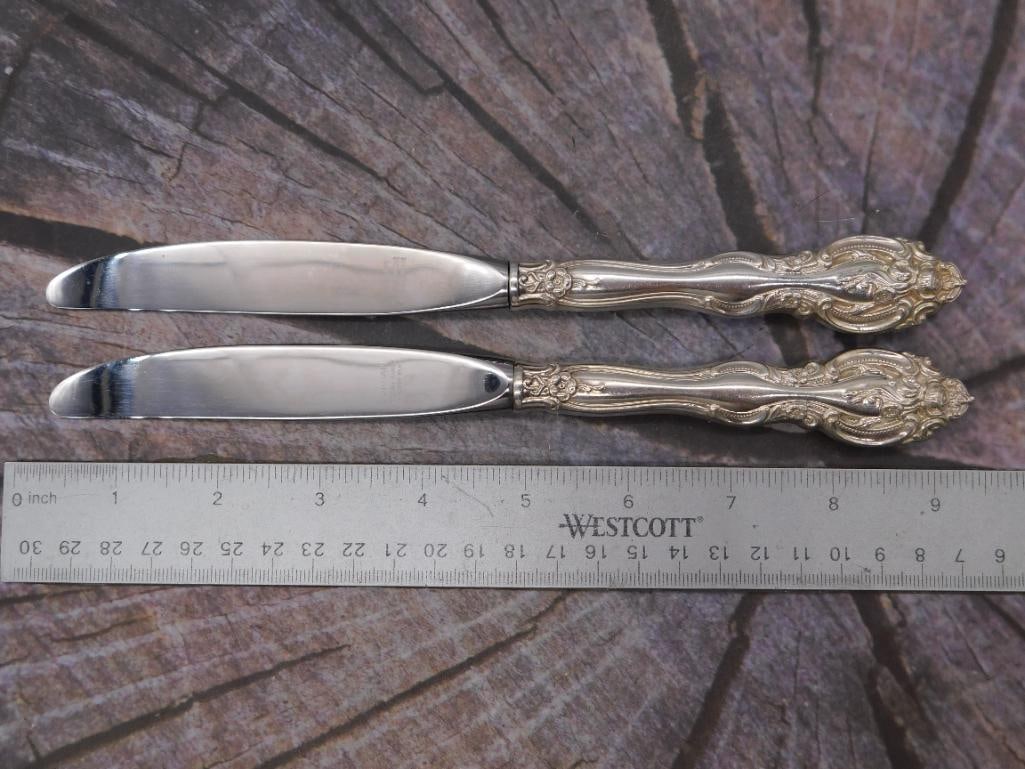 GORHAM STERLING SILVER LA SCALA FLATWARE 2 KNIVES - 4