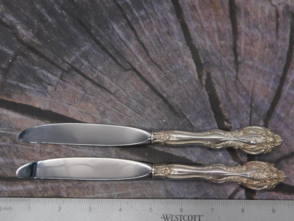 GORHAM STERLING SILVER LA SCALA FLATWARE 2 KNIVES - 4