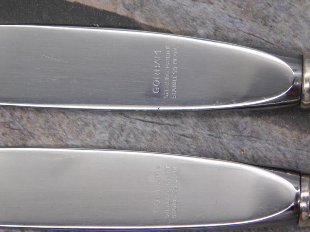 GORHAM STERLING SILVER LA SCALA FLATWARE 2 KNIVES - 2