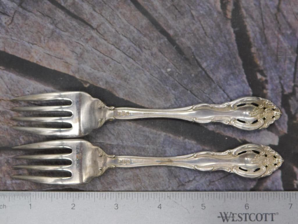 GORHAM STERLING SILVER LA SCALA FLATWARE 2 DINNER FORKS - 3