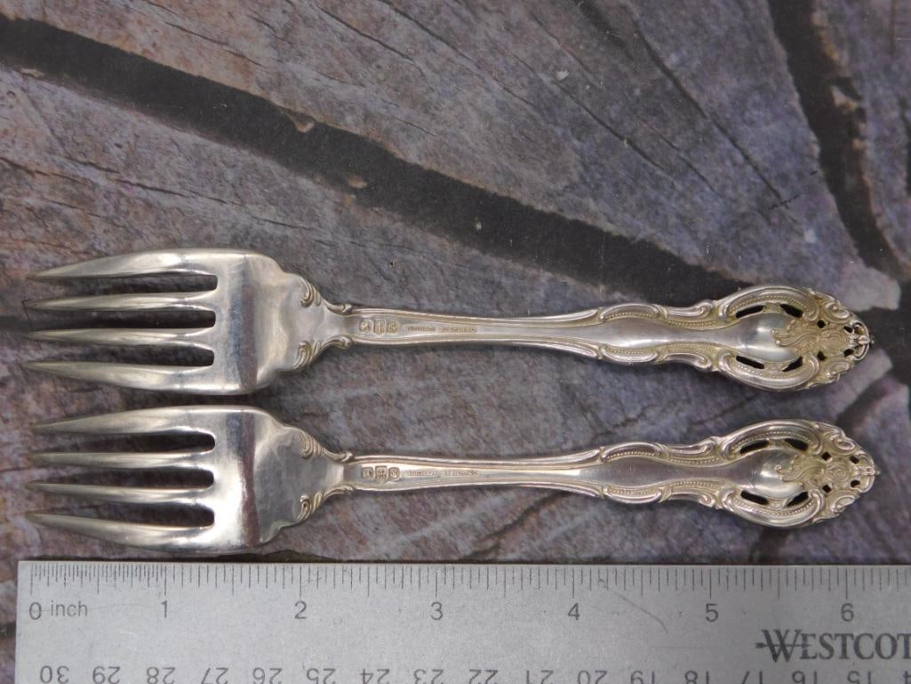 GORHAM STERLING SILVER LA SCALA FLATWARE 2 DINNER FORKS - 3