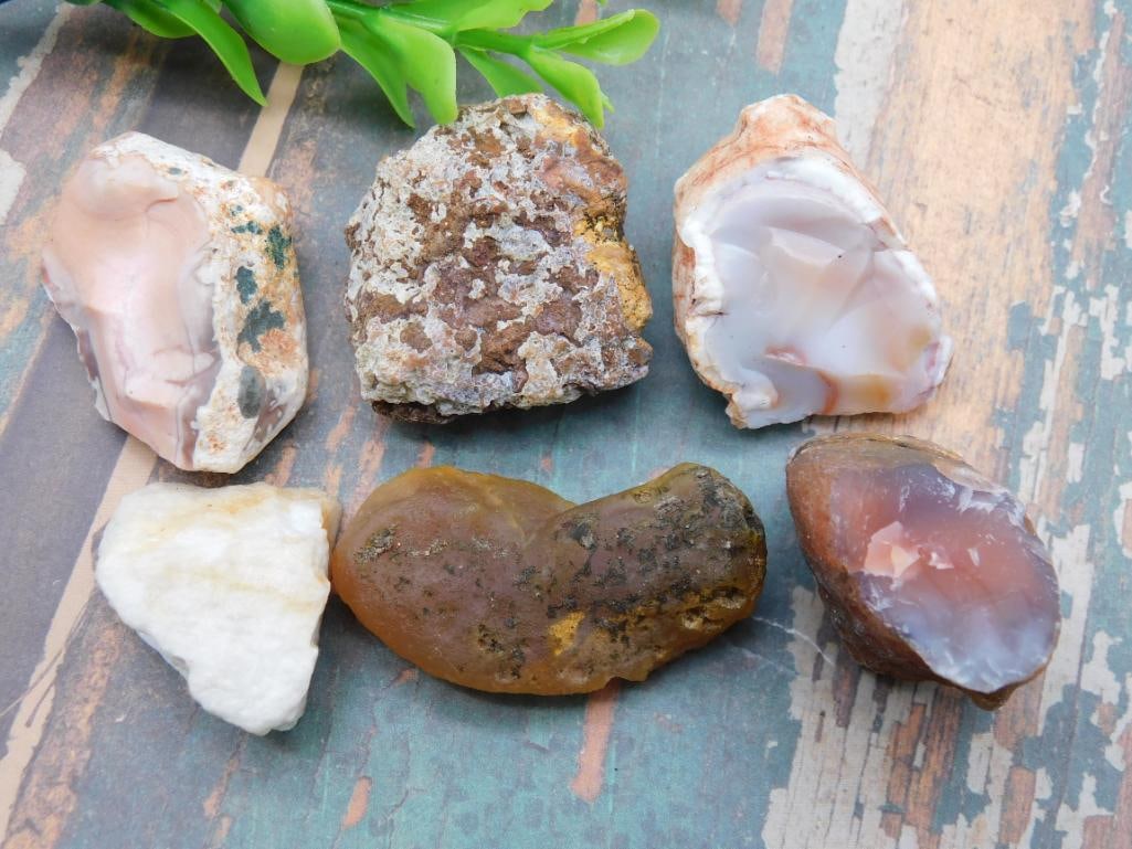 MIXED ROUGH ROCK ASSORTMENT NATURAL LAPIDARY SPECIMEN - RAW CUTTING ROUGH FOR COLLECTORS (1 of 3)