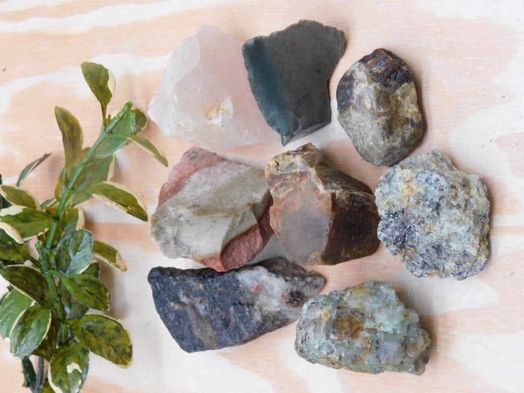 MIXED ROUGH ROCK LOT STONE LAPIDARY SPECIMEN - NATURAL TUMBLING AND CABBING ROUGH (1 of 3)