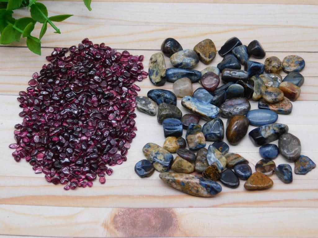 GARNET AND PIETERSITE ROCK STONE LAPIDARY SPECIMEN NATURAL GEMSTONE COLLECTOR (1 of 2)