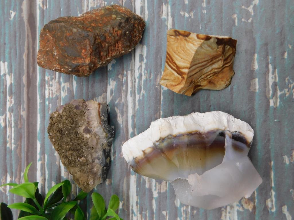 MIXED LOT ROCK STONE LAPIDARY SPECIMEN ASSORTED ROCKHOUND MINERAL DISPLAY LOT: This mixed specimen lot features an assortment of natural rock and stone, a great fit for collectors, rockhounds, and resellers looking to diversify their inventory. See photos for exact contents and 