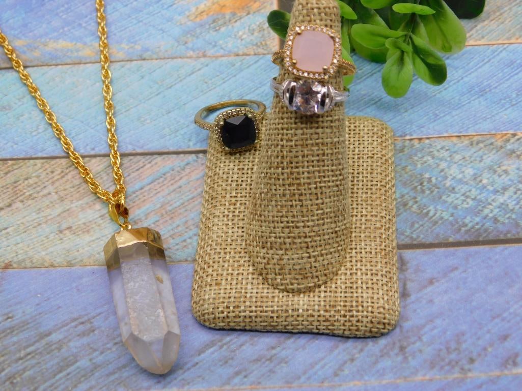 MIXED JEWELRY LOT ROCK STONE LAPIDARY SPECIMEN - ASSORTED STONE JEWELRY FOR COLLECTORS (1 of 3)