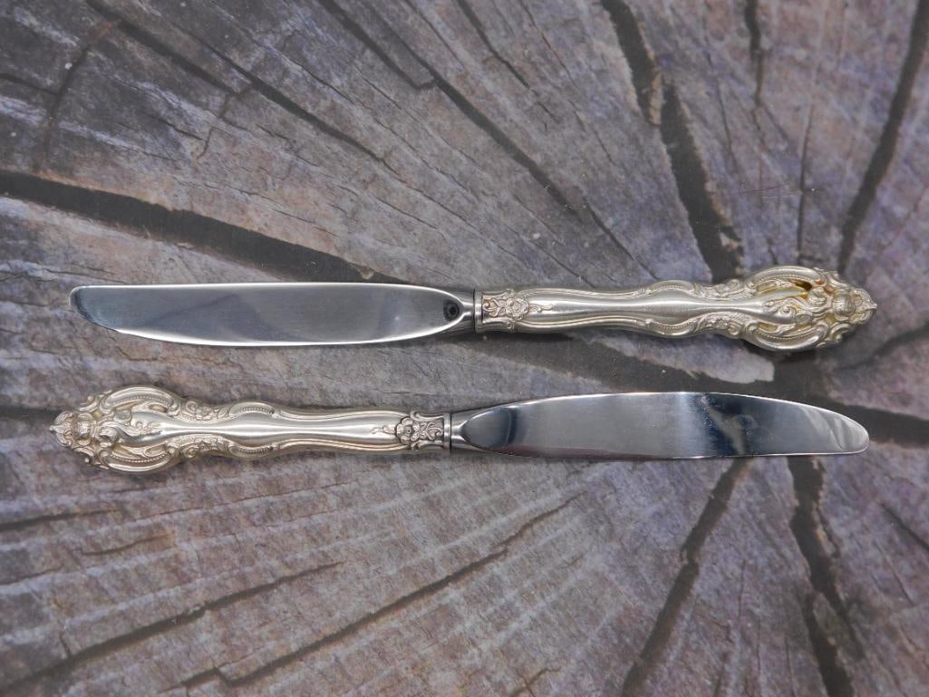 Sterling Silver Dinner Knives — Pair of Gorham Handle Knives, 9 Inches (1 of 3)