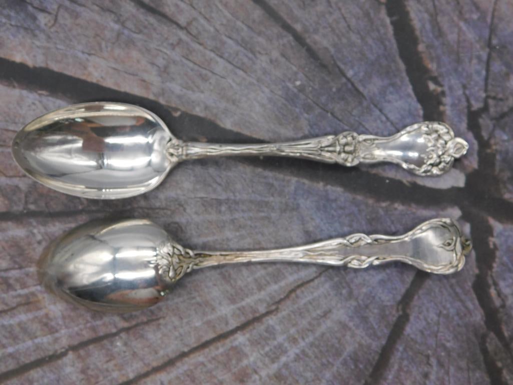 Sterling Silver Teaspoons — Pair of Patent-Marked Spoons, 6.75 Inches (1 of 4)