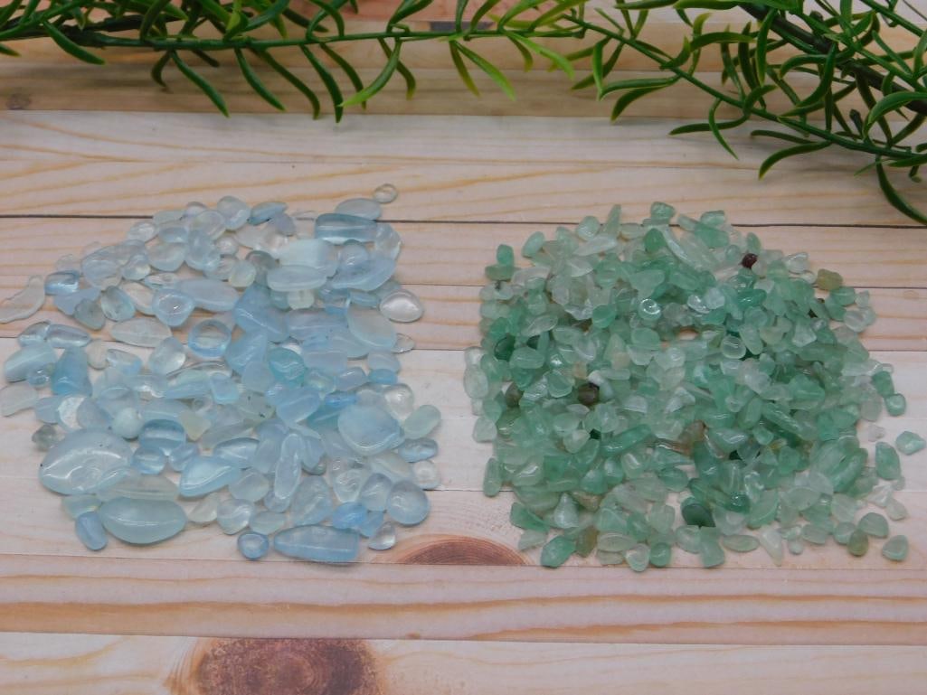 AVENTURINE AND AQUAMARINE ROCK STONE LAPIDARY SPECIMEN: AVENTURINE AND AQUAMARINE ROCK STONE LAPIDARY SPECIMEN — Part of our Discover Hidden Harbor, Crystals and Gems auction at HATMAN'S Auctions! Please see photos for measurements and condition. YES,