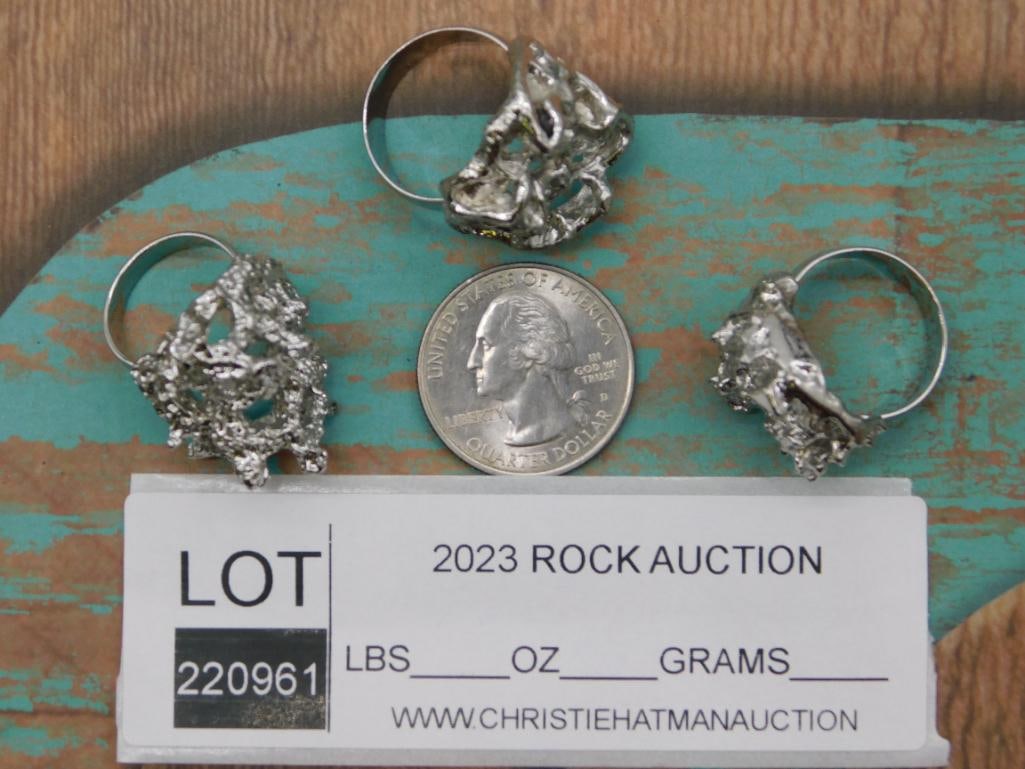 SILVER TONE RINGS - 3