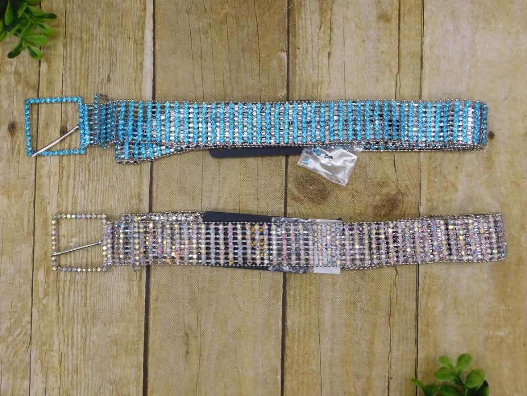 RHINESTONE BELT SIZE LARGE: WELCOME TO HATMAN AUCTIONS! SPECIAL NOTICE: Please see photos for measurements and descriptions. ***Yes, we have in house shipping with MANY REPEAT CUSTOMERS because of our streamlined service. ****We