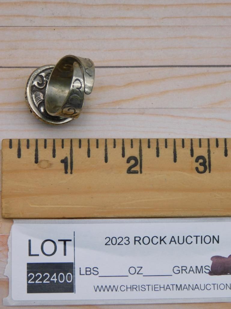 TURQUOISE RING ROCK STONE LAPIDARY SPECIMEN - 2