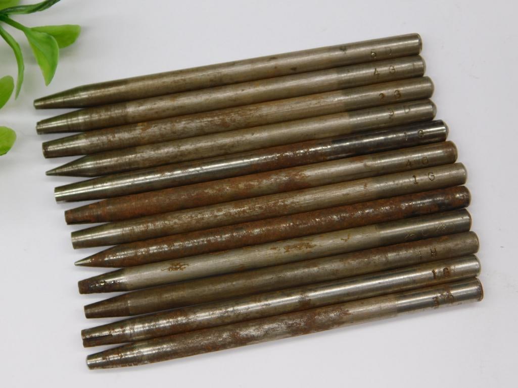 12 Metal Punches with Stamped Markings Watchmaker Watchmaking Tools: 12 Metal Punches with Stamped Markings Watchmaker Watchmaking Tools