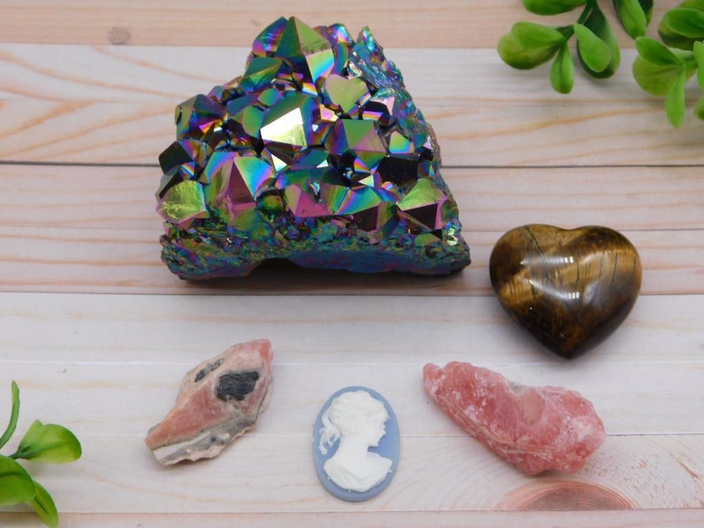 MIXED LOT VARIED ROCK STONE LAPIDARY NATURAL SPECIMEN DISPLAY LOT (1 of 2)