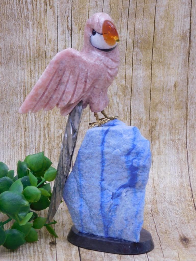 STONE BIRD NATURAL STONE CARVING FIGURINE COLLECTOR HOME DECOR (1 of 3)