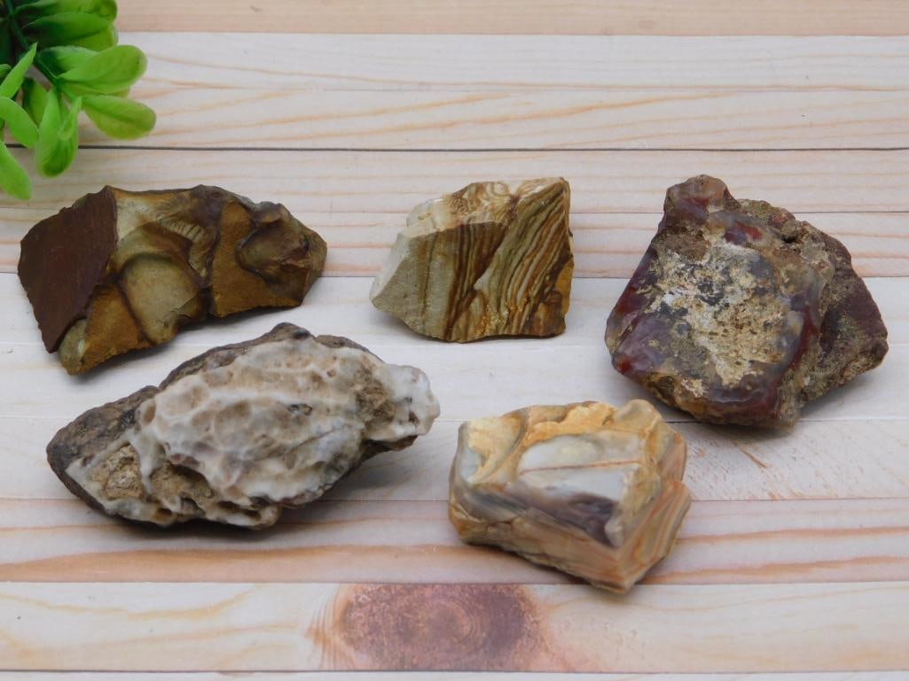 MIXED ROUGH LOT NATURAL STONE ROUGH LAPIDARY TUMBLING SPECIMEN