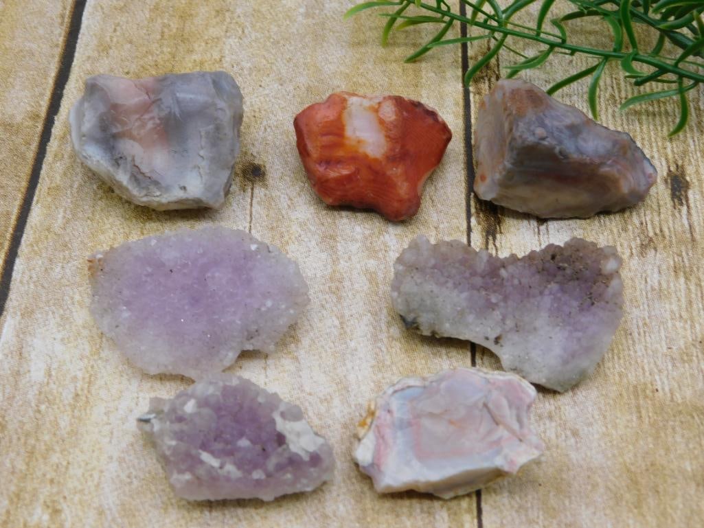 MIXED ROUGH LOT NATURAL CABOCHON GRADE ROUGH LAPIDARY SPECIMEN