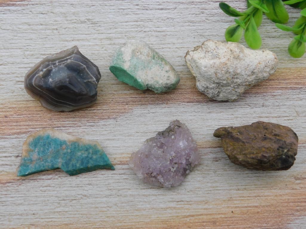 MIXED ROUGH LOT ASSORTED MINERAL ROUGH LAPIDARY TUMBLING BUNDLE