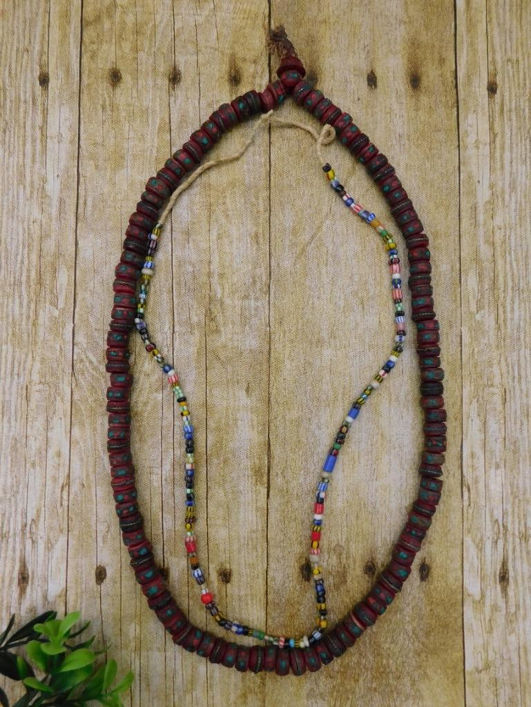 AFRICAN TRADE BEADS NATURAL STONE JEWELRY MAKING SUPPLY COLLECTIBLE: These African trade beads bring authentic ethnic style to any jewelry box or bead collection. A great find for collectors of tribal and trade bead jewelry as well as jewelry-making hobbyists. See