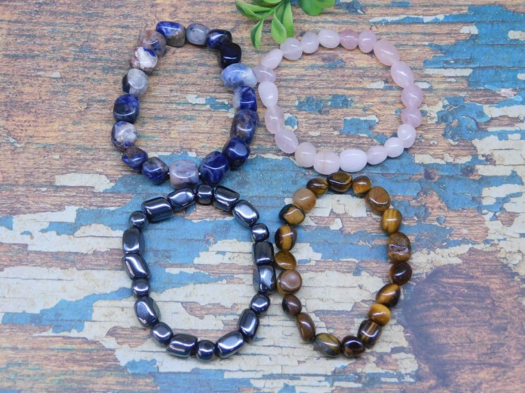 STONE BRACELETS NATURAL STONE BEAD BRACELET FOR COLLECTORS
