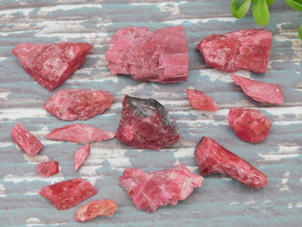 GEM RHODONITE ROCK STONE LAPIDARY SPECIMEN - NATURAL RHODONITE GEMSTONE COLLECTOR SPECIMEN