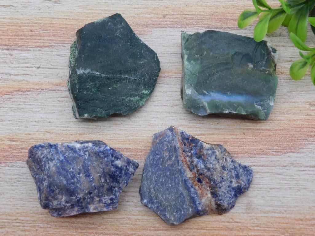 MIXED ROUGH ROCK ROCK STONE LAPIDARY SPECIMEN - NATURAL UNCUT ROCK VARIETY FOR HOBBY LAPIDARY: A varied grouping of natural, uncut rock ideal for the hobby lapidary bench or a growing rough-material stash. Buyers who like tumbling or slab cutting will find plenty to use here. See photos for exa