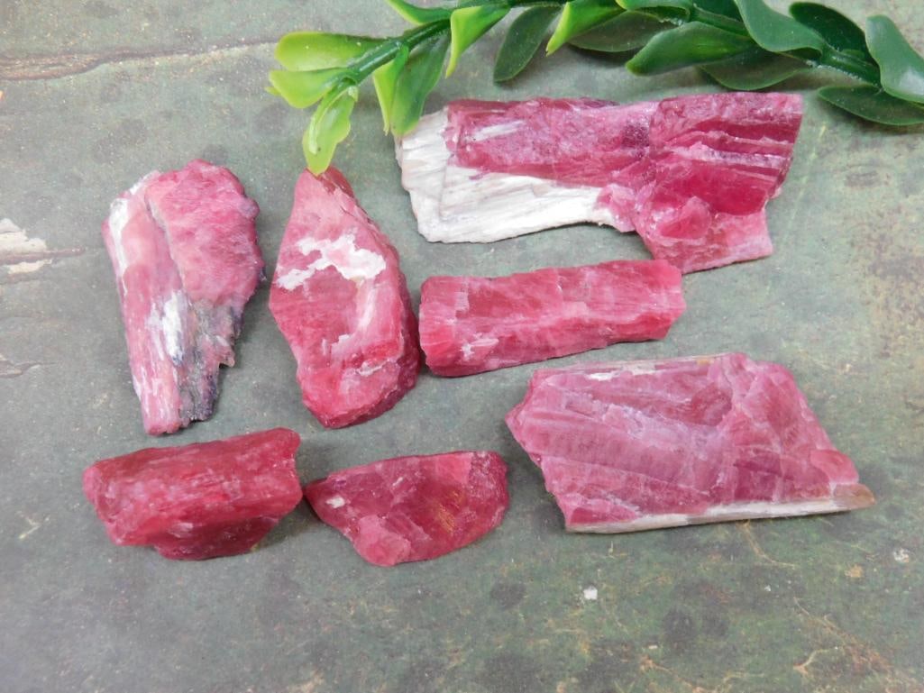 GEM RHODONITE ROCK STONE LAPIDARY SPECIMEN - NATURAL PINK GEMSTONE FOR COLLECTORS (1 of 3)