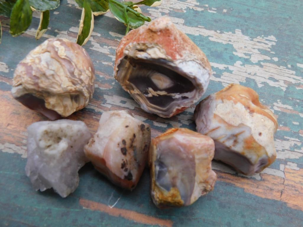 MIXED ROUGH ROCK LOT NATURAL STONE LAPIDARY SPECIMEN - ASSORTED CABBING ROUGH FOR ROCKHOUNDS