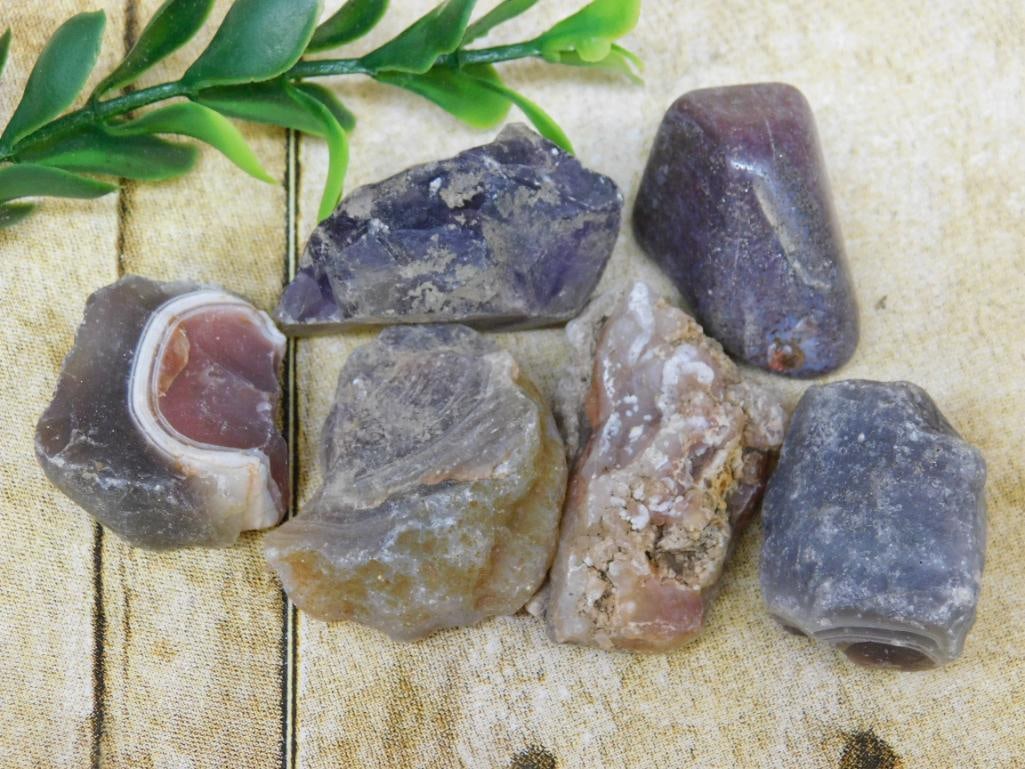 MIXED ROUGH ROCK LOT STONE LAPIDARY SPECIMEN - NATURAL TUMBLING AND CABBING ROUGH