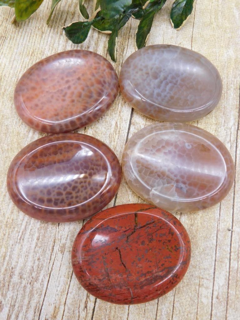 WORRY STONES ROCK STONE LAPIDARY SPECIMEN - NATURAL POLISHED THUMB STONES
