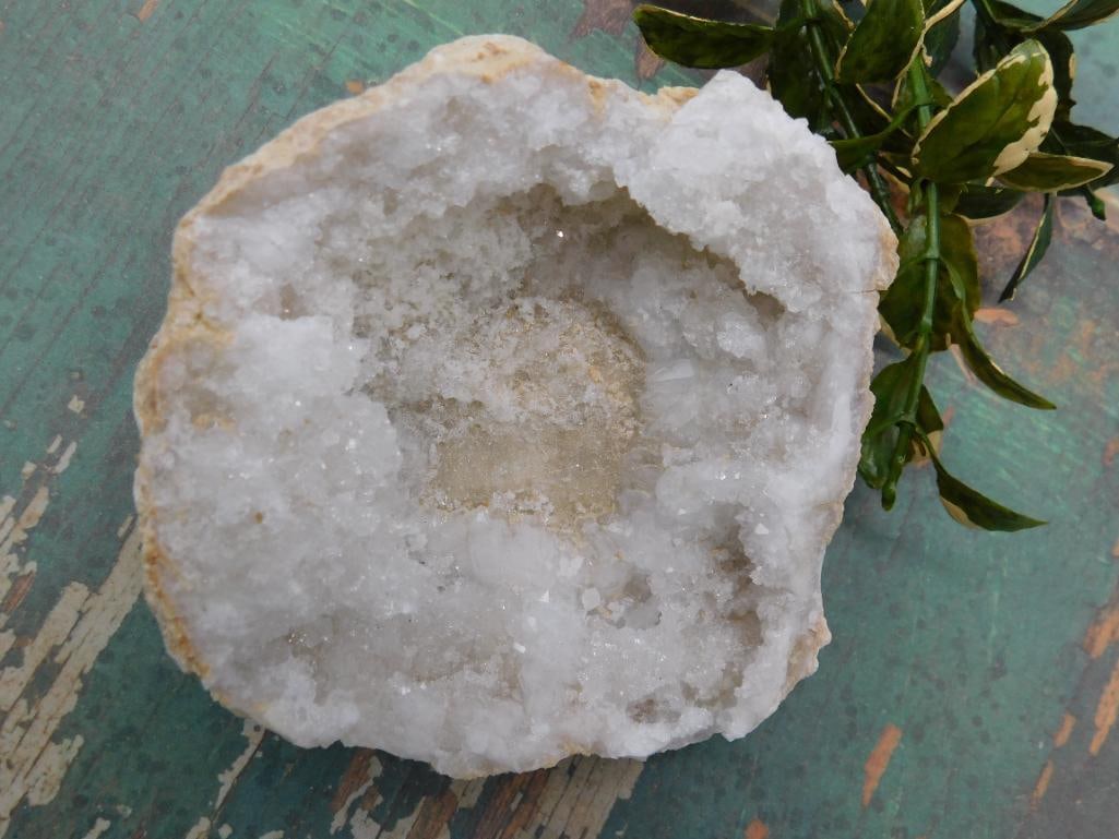 GEODE NATURAL STONE LAPIDARY SPECIMEN - CRYSTAL CAVITY COLLECTOR DISPLAY ROCK: With its natural crystal-filled cavity, this geode specimen is a popular choice for collectors and rockhounds seeking a striking display piece. Each geode offers its own unique crystal formation insid