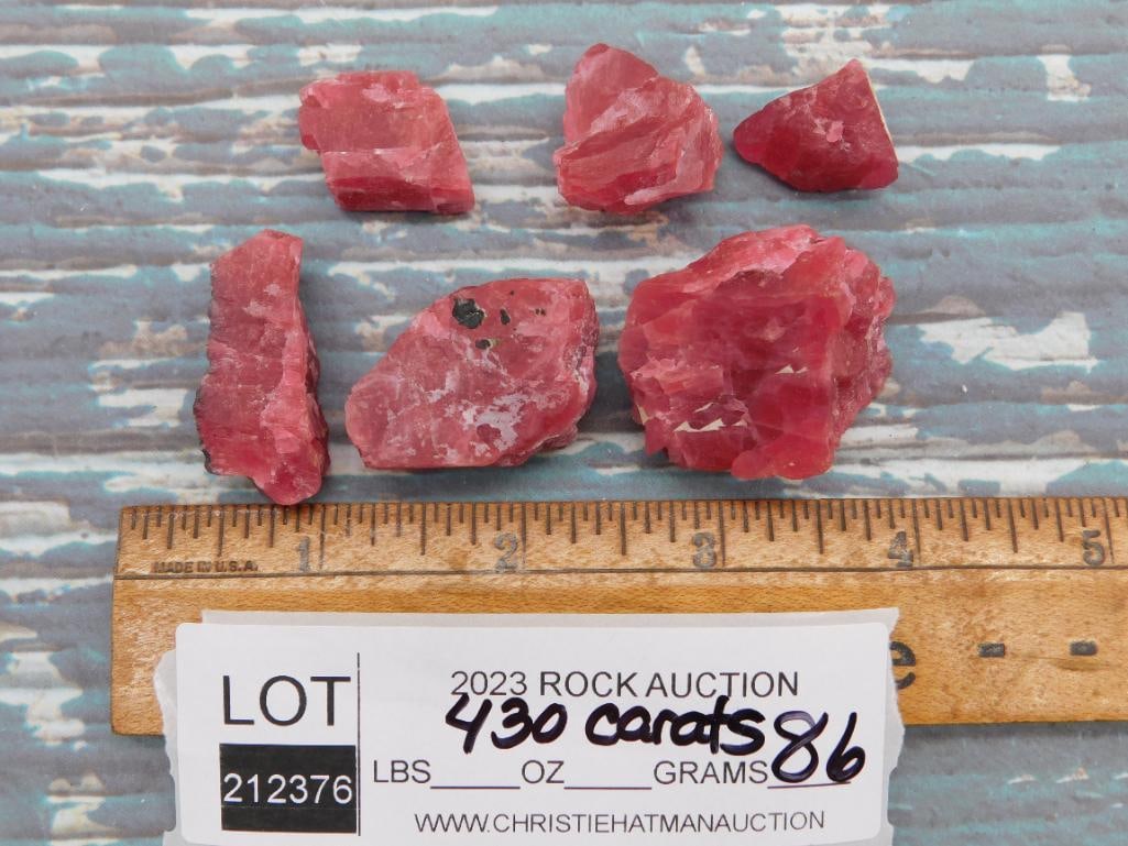 GEM RHODONITE ROCK STONE LAPIDARY SPECIMEN - NATURAL PINK MINERAL FOR CABBING