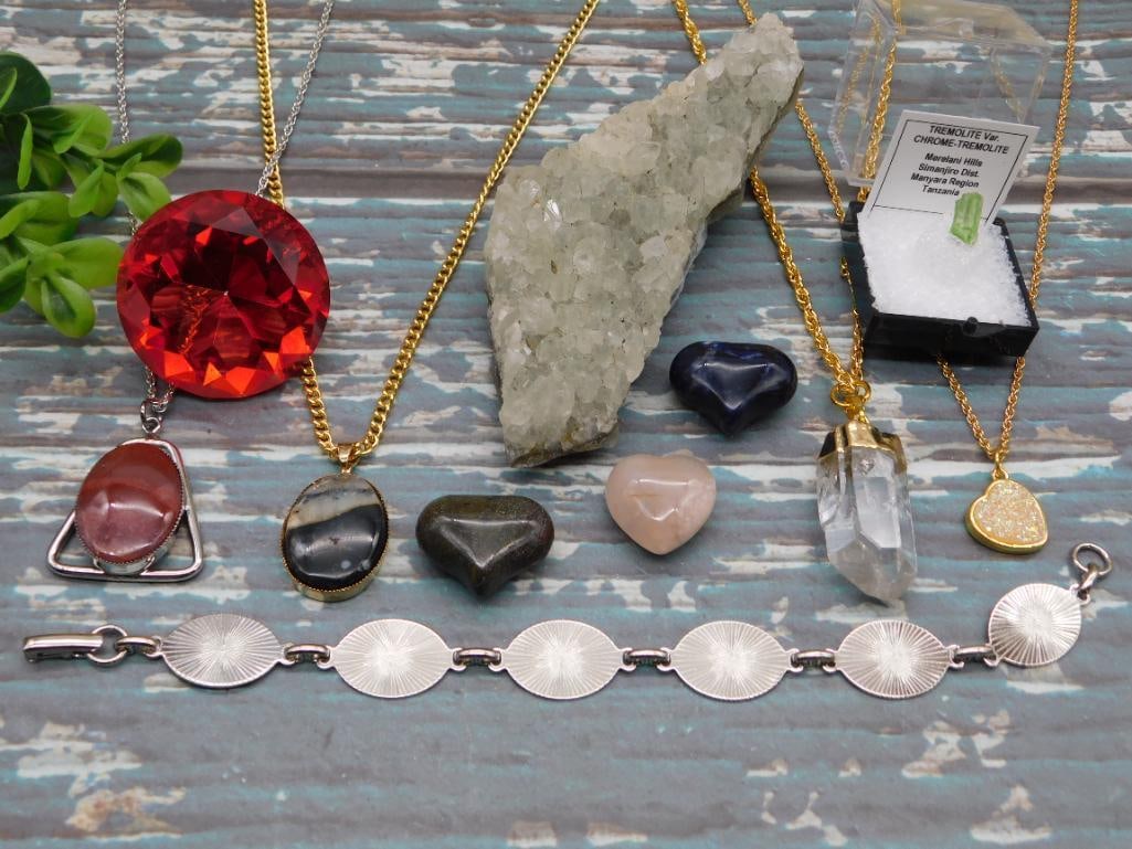 MIXED JEWELRY LOT ROCK STONE LAPIDARY SPECIMEN - NATURAL GEMSTONE JEWELRY BUNDLE (1 of 3)