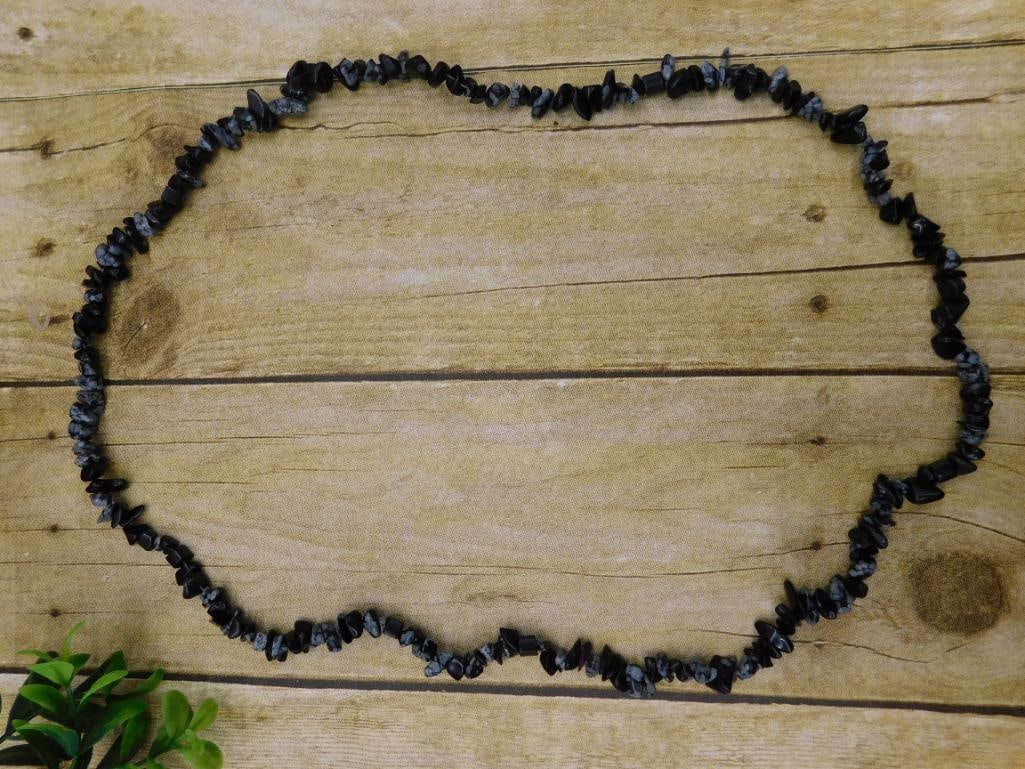 STONE CHIP NECKLACE ROCK STONE LAPIDARY SPECIMEN - NATURAL BEADED STONE JEWELRY PIECE