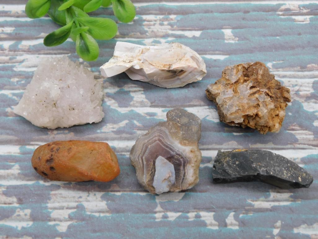 MIXED LOT ROCK STONE LAPIDARY SPECIMEN SET - NATURAL ROCKHOUND COLLECTOR MINERALS