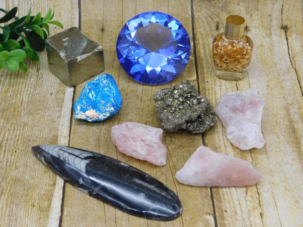 MIXED LOT ROCK STONE LAPIDARY SPECIMEN COLLECTION - NATURAL MINERAL DISPLAY AND CRAFT STONES (1 of 5)