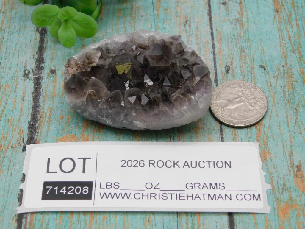 Smoky Amethyst Crystal Geode Specimen - 2