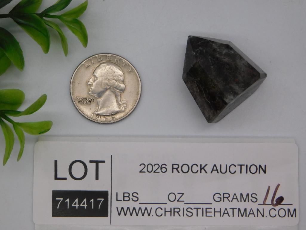 Faceted Dark Crystal Point, 16 Grams - 2