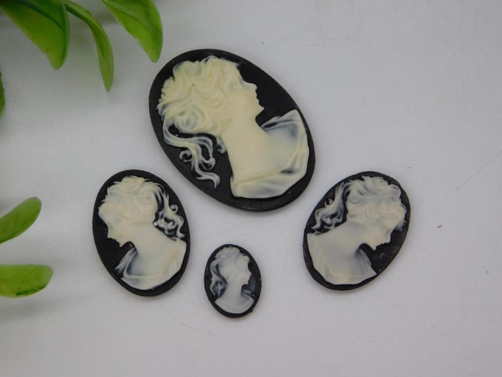 Cameo Jewelry Cabochon Set, Lot of 4 (1 of 2)