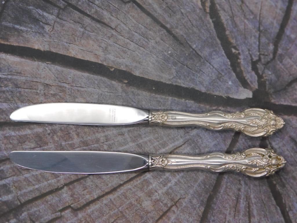 Sterling Silver Dinner Knives — Pair of Gorham Handle Knives, 9 Inches (1 of 4)