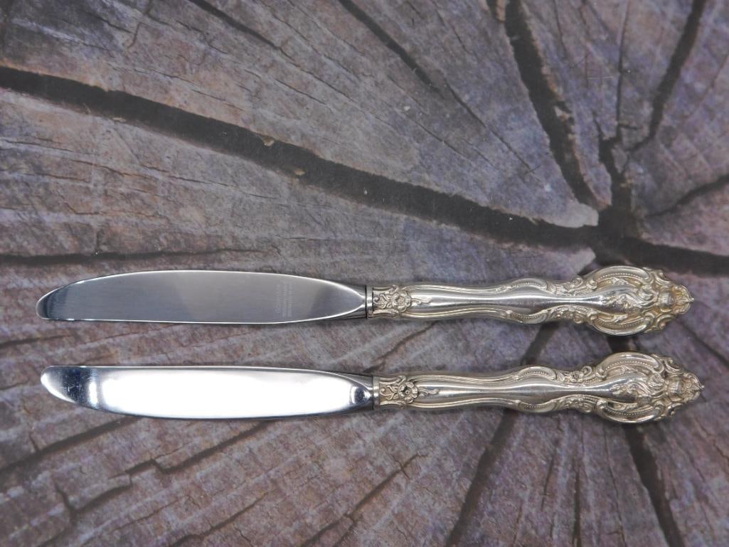 Sterling Silver Dinner Knives — Pair of Gorham Handle Knives, 9 Inches (1 of 4)