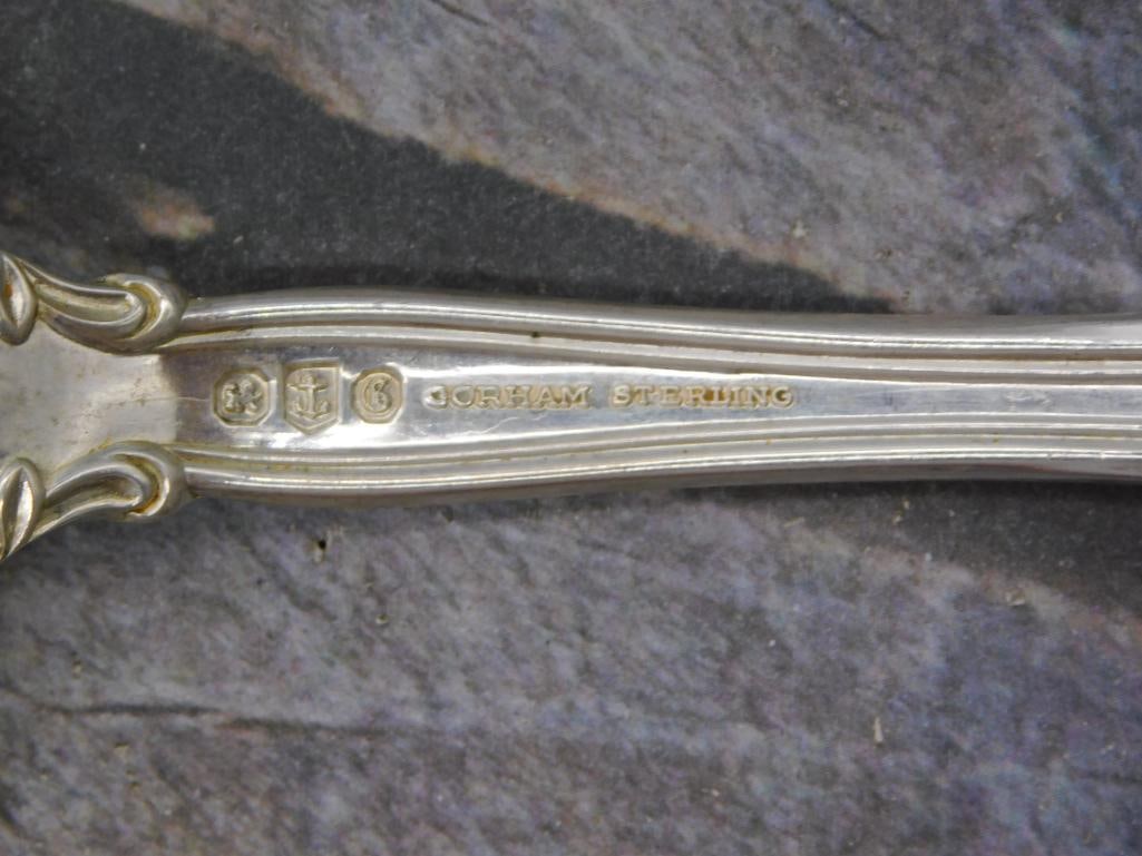 Sterling Silver Pierced Serving Spoon — Gorham Pattern, 8 Inches - 2