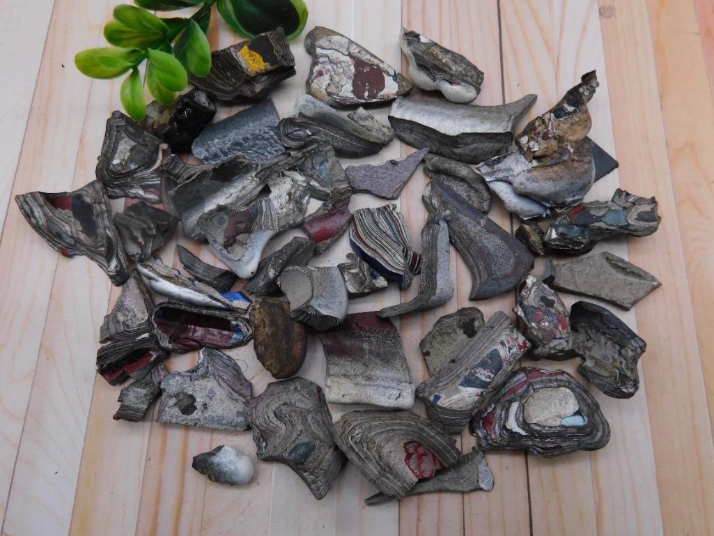 FORDITE MOTOR CITY AGATE ROCK STONE LAPIDARY SPECIMEN: FORDITE MOTOR CITY AGATE ROCK STONE LAPIDARY SPECIMEN