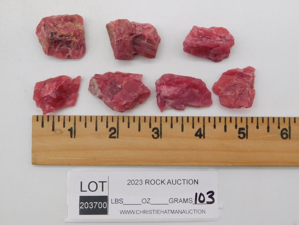 GEM RHODONITE ROCK STONE LAPIDARY SPECIMEN - 3
