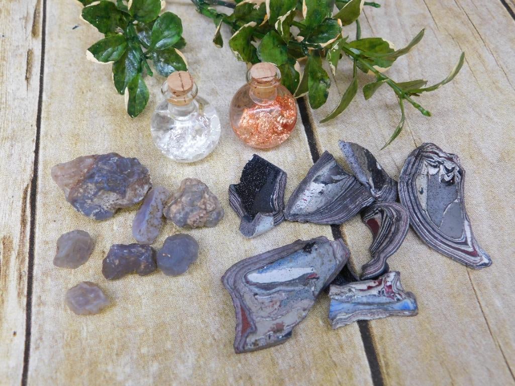 MIXED LOT ROCK STONE LAPIDARY SPECIMEN: Discover an extraordinary collection of natural wonders and estate treasures in Hatman's Auctions' Treasures of the Earth Online Auction! Browse turquoise, agate, jasper, petrified wood, quartz