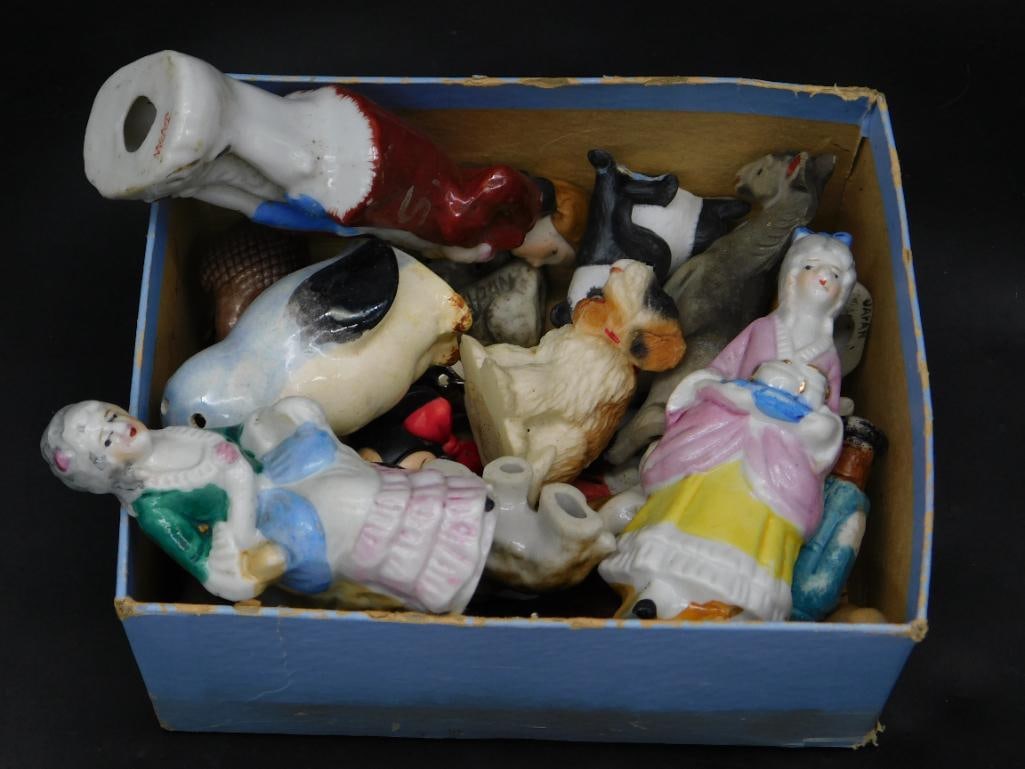 BULK LOT OF MINIATURE FIGURINES VINTAGE ANTIQUE (1 of 2)
