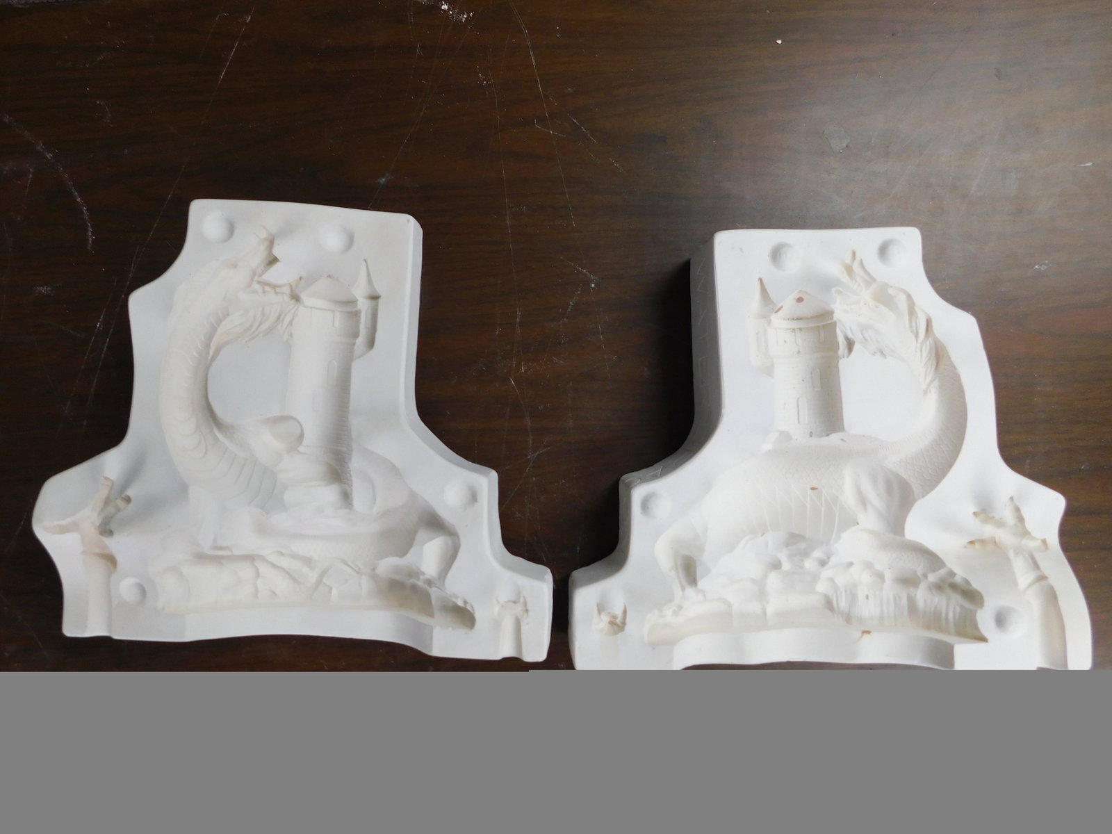 Antique — Doc Holliday Water Dragon Castle Two-Piece Plaster Ceramic Casting Mold 1878: Antique — Doc Holliday Water Dragon Castle Two-Piece Plaster Ceramic Casting Mold 1878