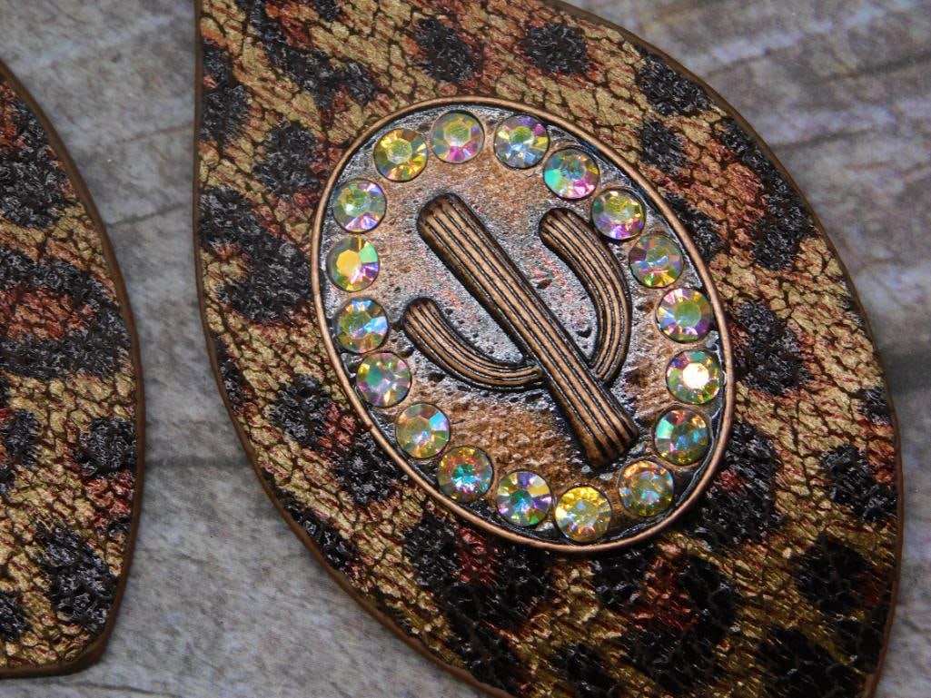 CACTUS LEOPARD PRINT EARRINGS - 2