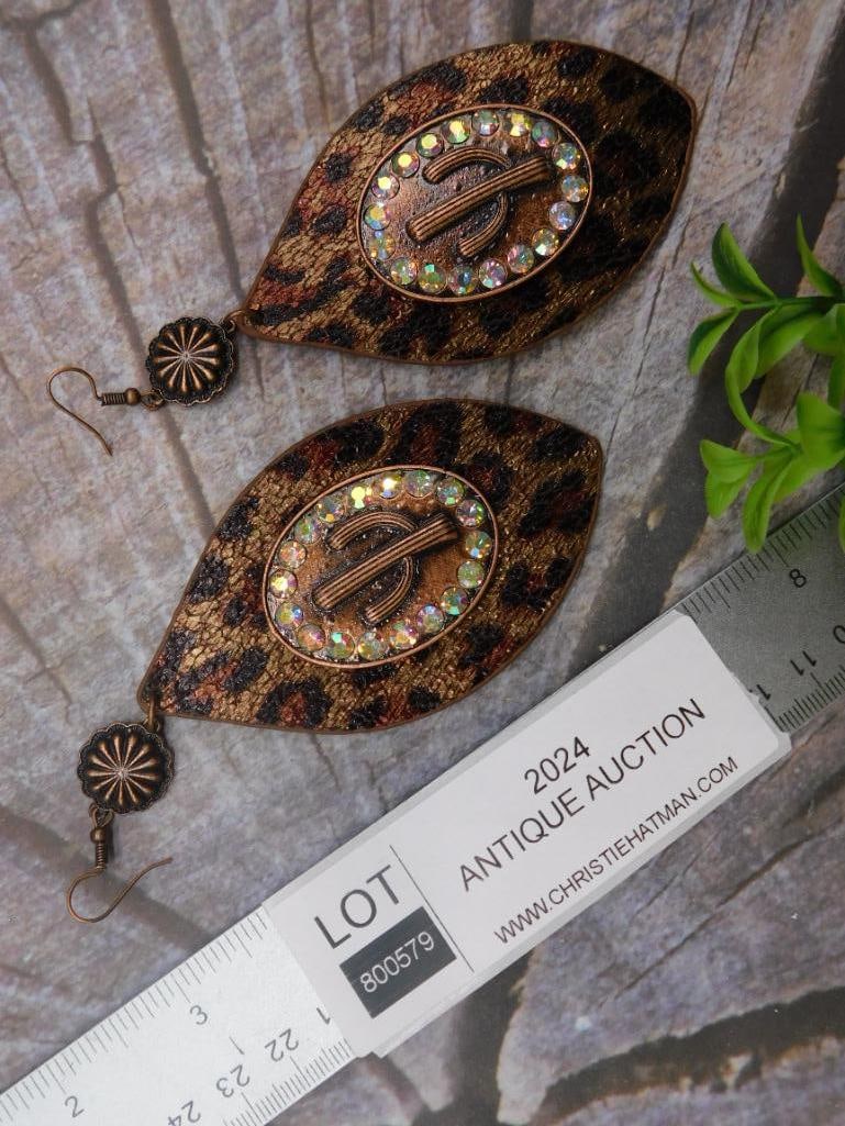 CACTUS LEOPARD PRINT EARRINGS - 3
