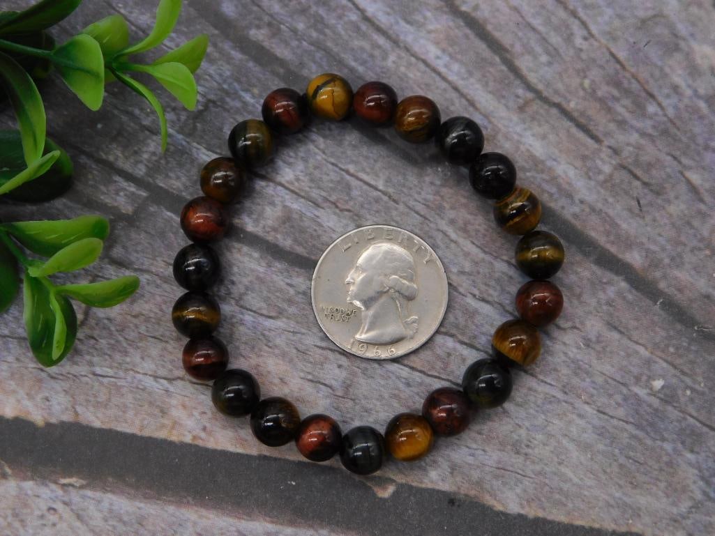Tiger's Eye Beaded Stretch Bracelet - 2